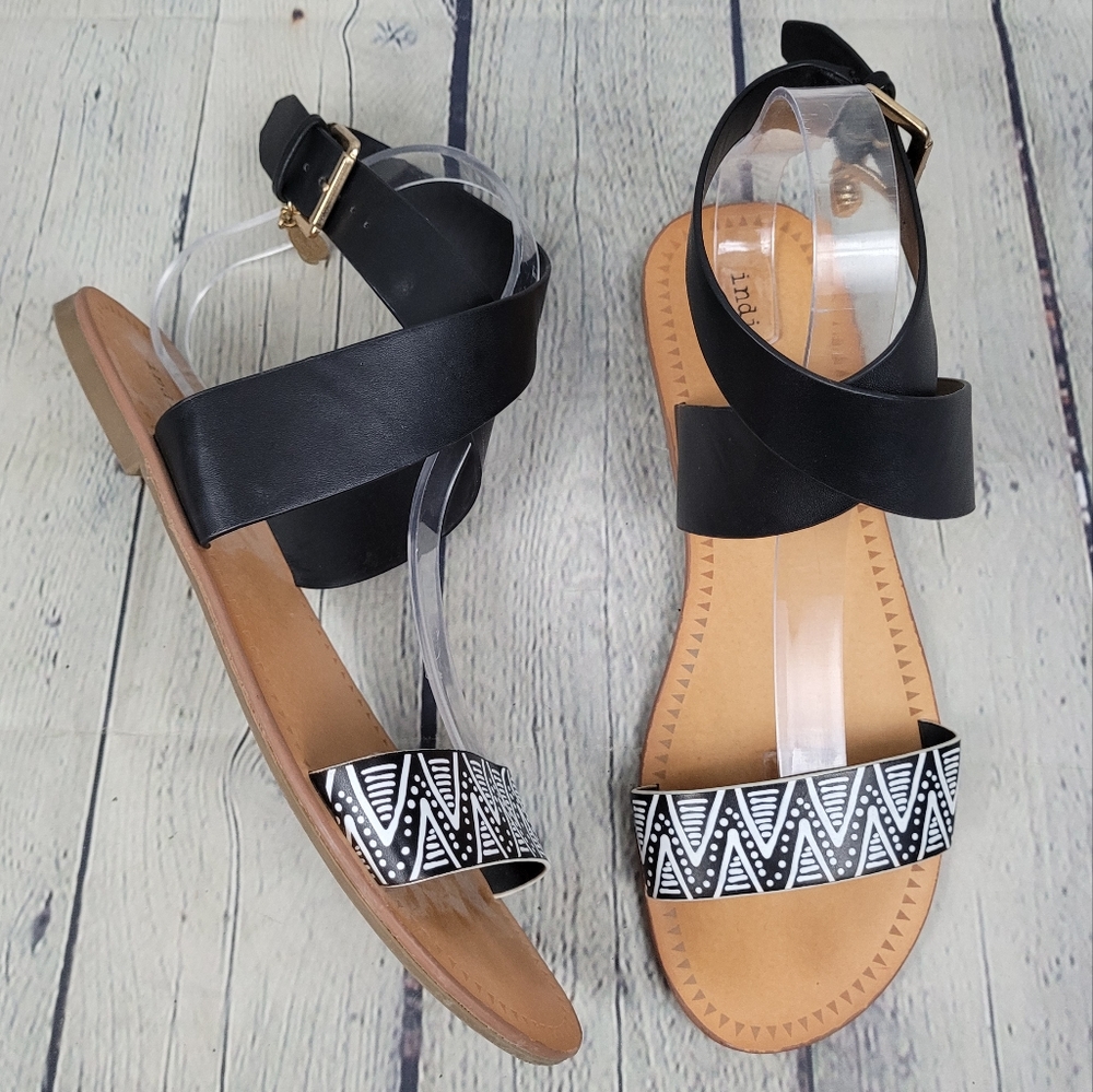 INDIGO RD. | boho zigzag print sandals flats